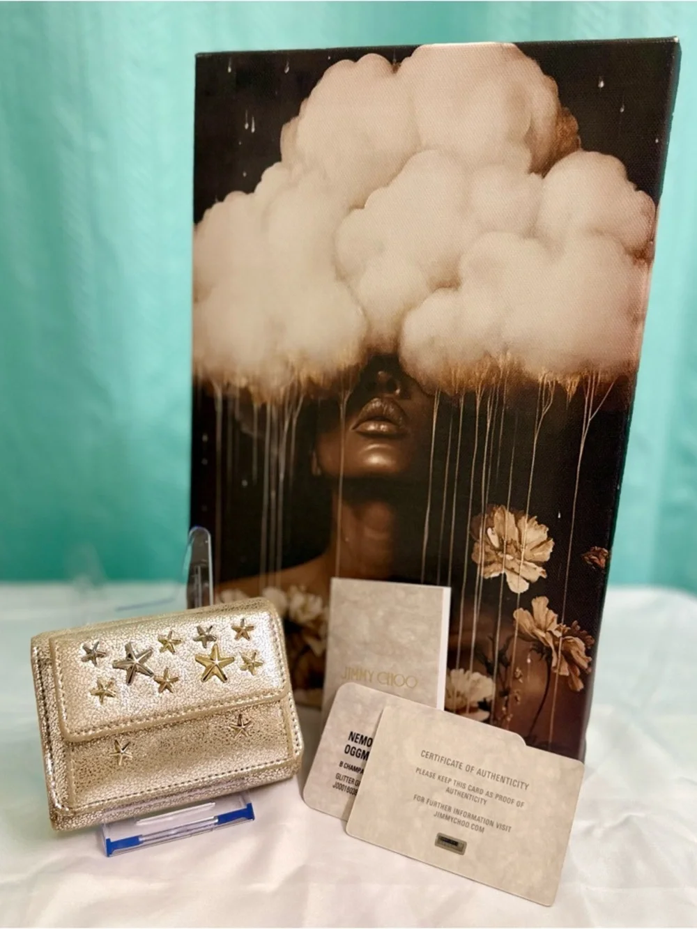 EUC - Jimmy Choo Nemo Star-Studded Trifold Wallet - Full Set - Picture 3 of 13